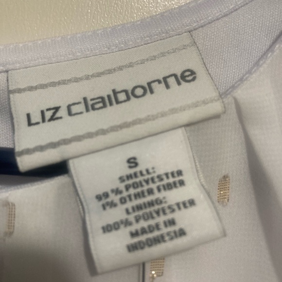 Liz Claiborne White Blouse with Gold Details - Picture 9 of 9
